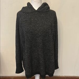 Lety & Me Zelda Sherpa Hooded Black Pullover Size 2X New